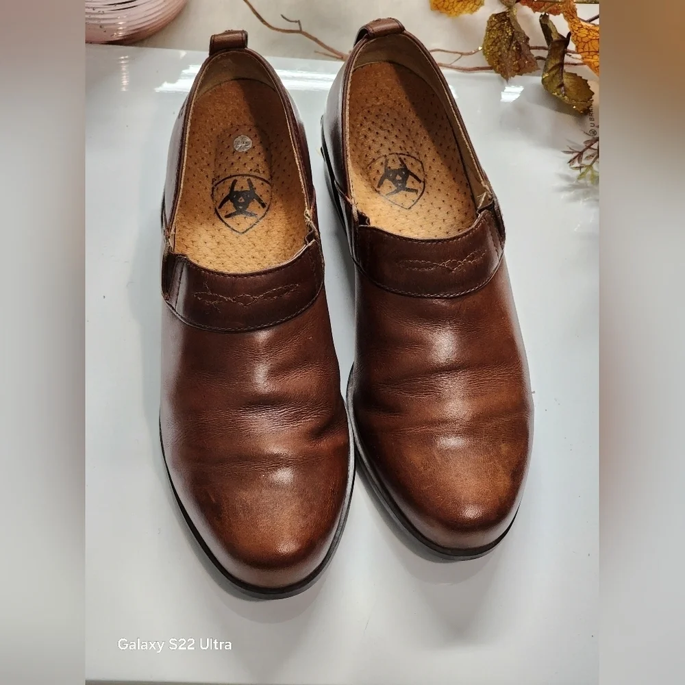 Ariat Brown Leather Slip-On Loafers